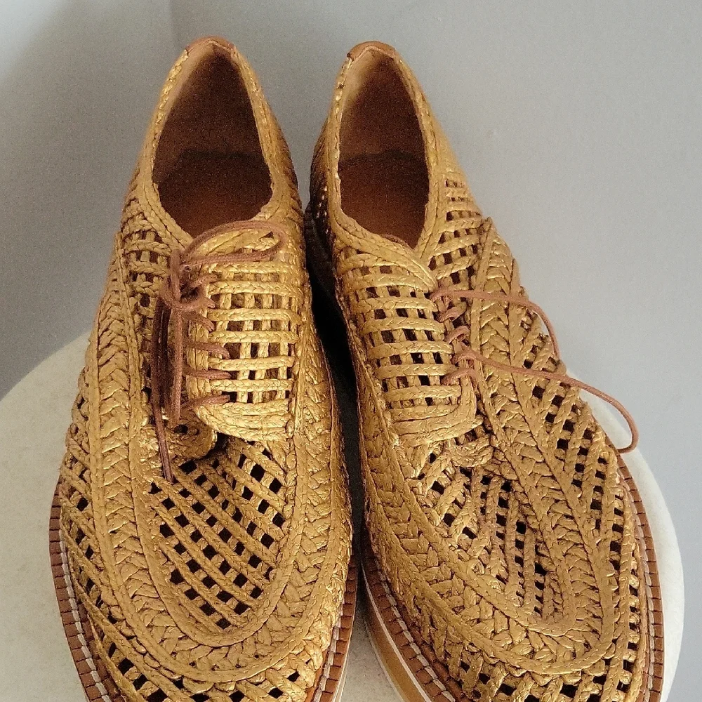 Clergerie BIBA Raffia Loafer Oxford Shoes Size 9 - Picture 8 of 8